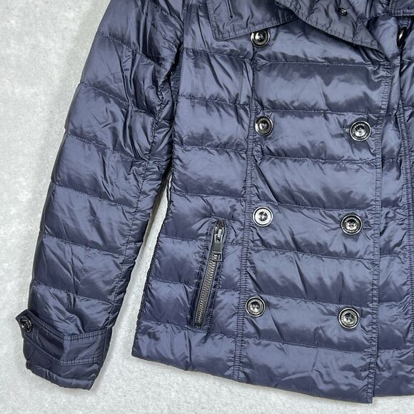 Burberry BRIT Double Breasted Coat Puffer Down Hooded Nova Check Women’s XS - Picture 5 of 14